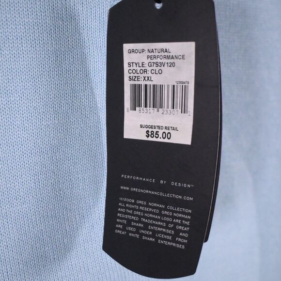 New W/ Damage Greg Norman Mens XXL 2XL Blue 1/2 Zip Sleeveless Sweater Vest Pima - Picture 2 of 8